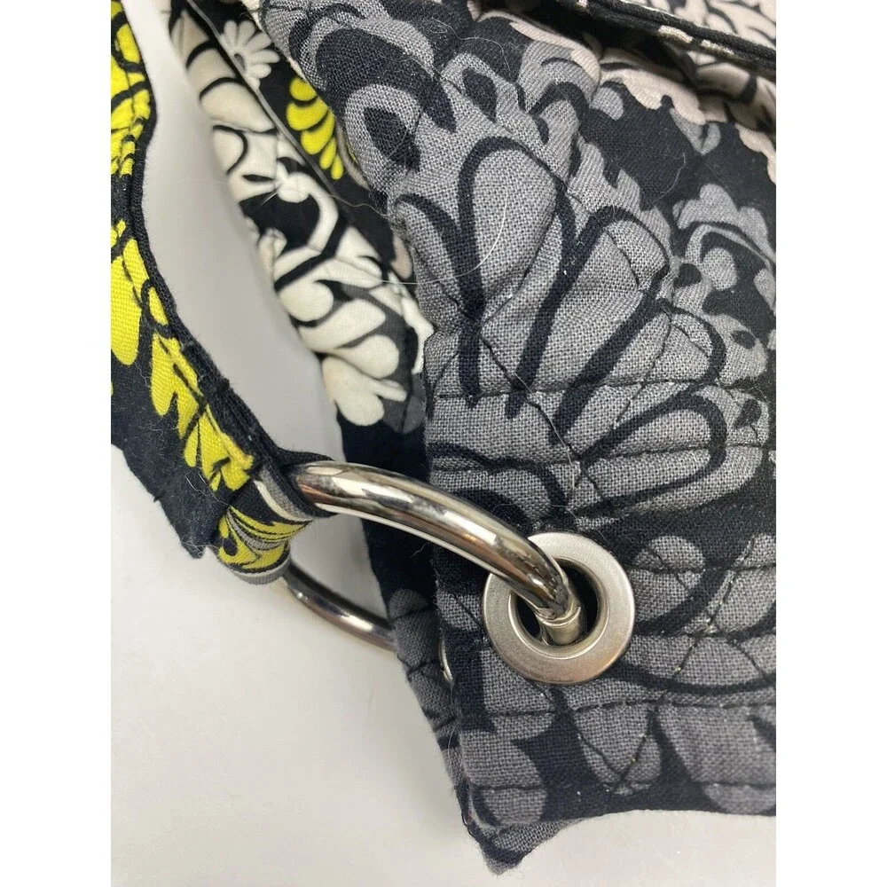 Vera Bradley Baroque Black Yellow White Shoulder Handbag Tote Purse